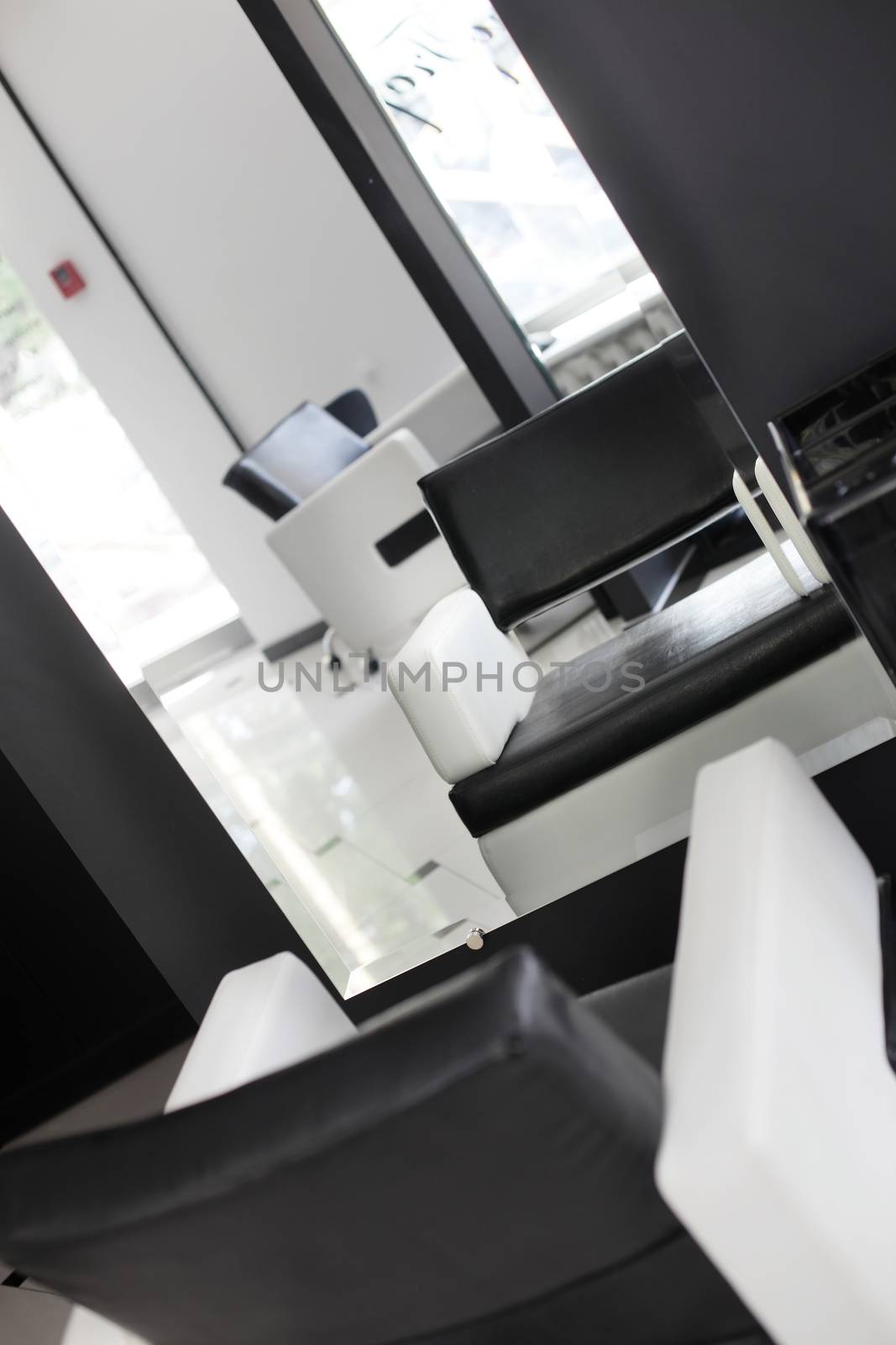 interior of modern and brand new beauty salon