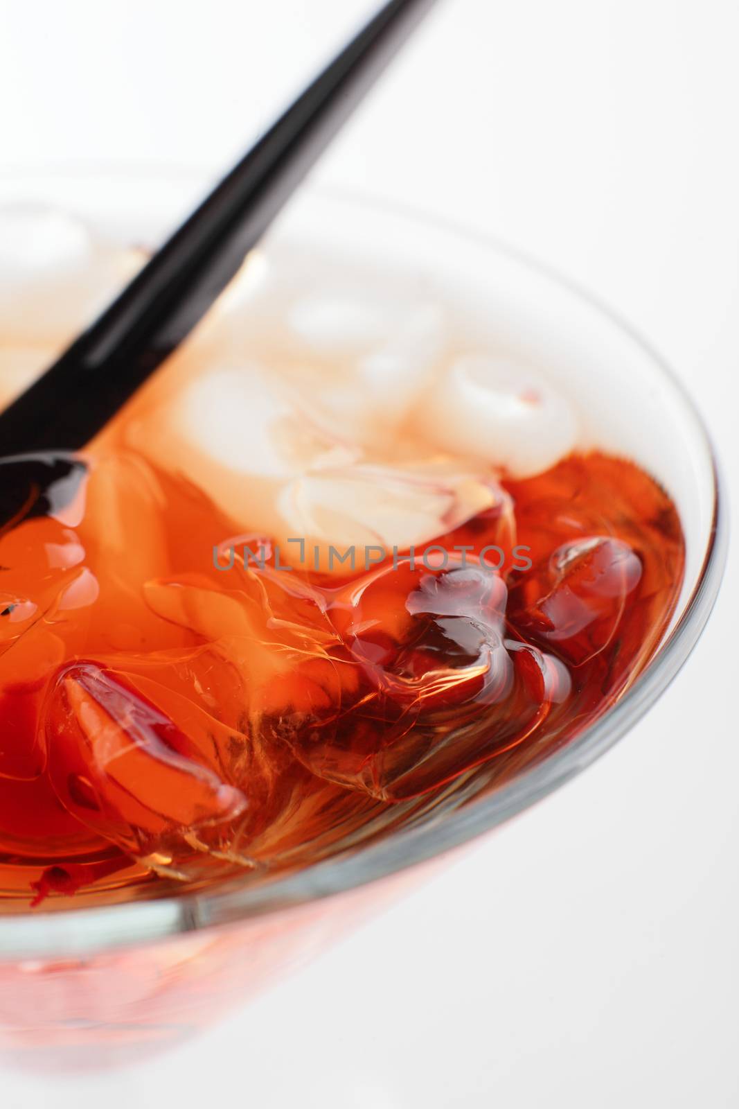 fresh and cold cocktail on white background