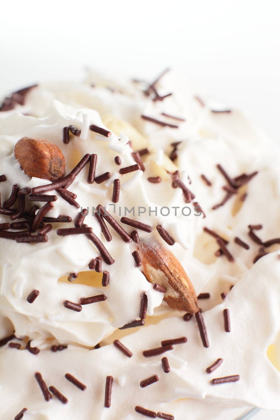 tasty and cold ice cream on white background