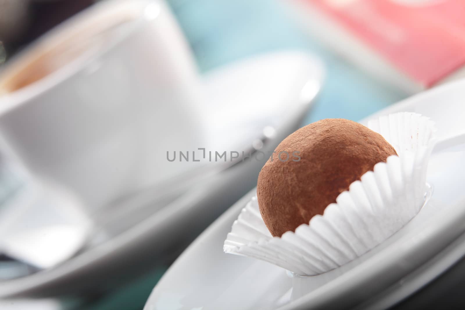 sweet truffle on white papper bag by fiphoto