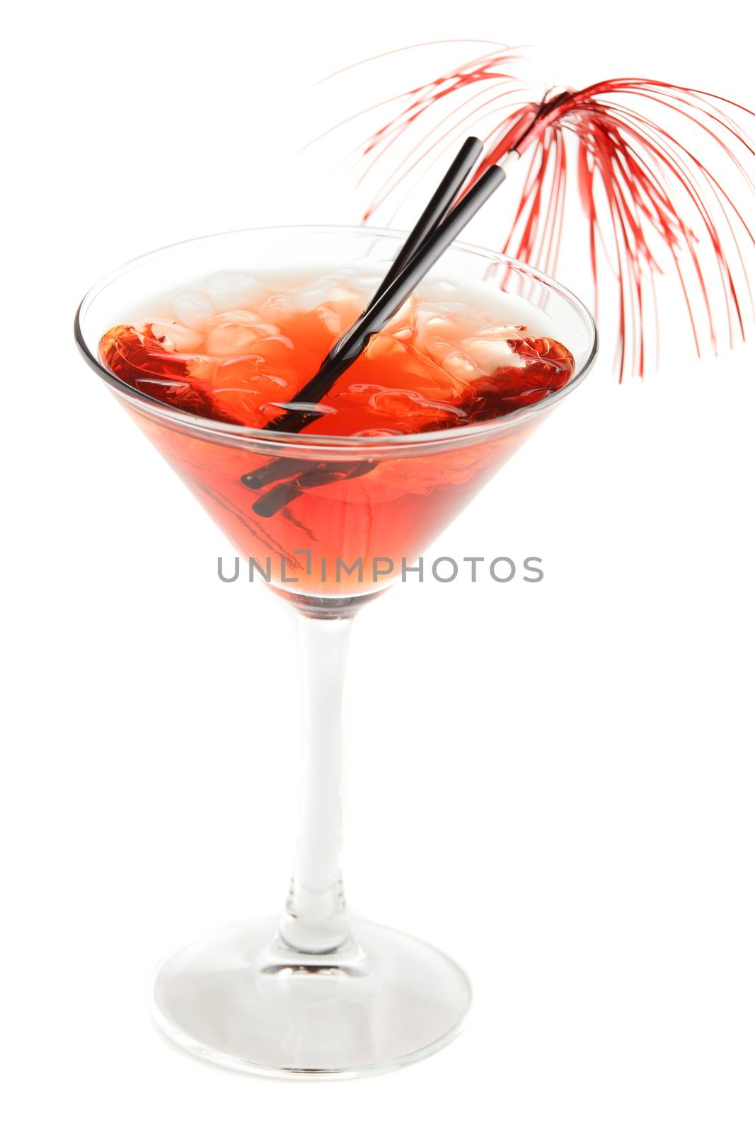cold and tasty cocktail on white background