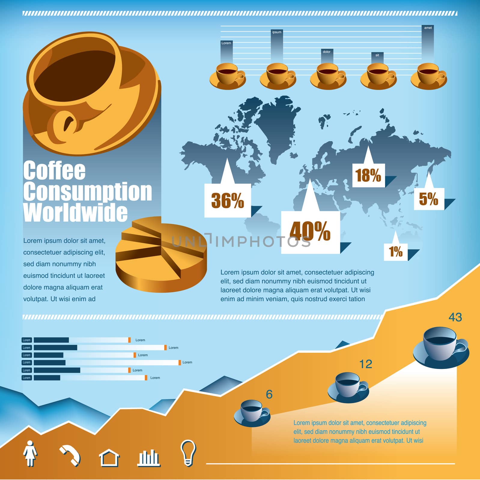 Coffee infographics Set by mike301