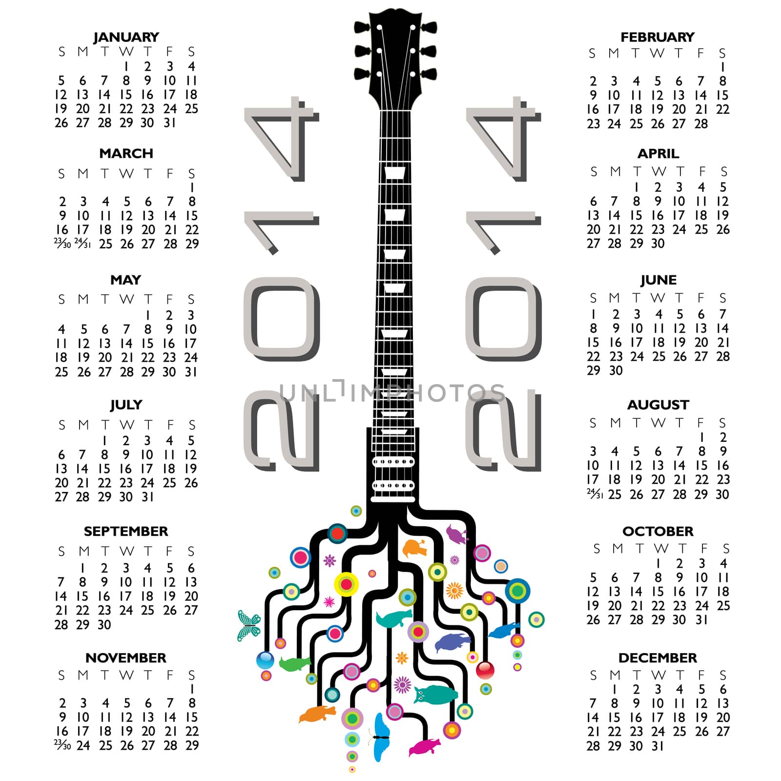 2014 Creative Calendar for Print or Web by mike301