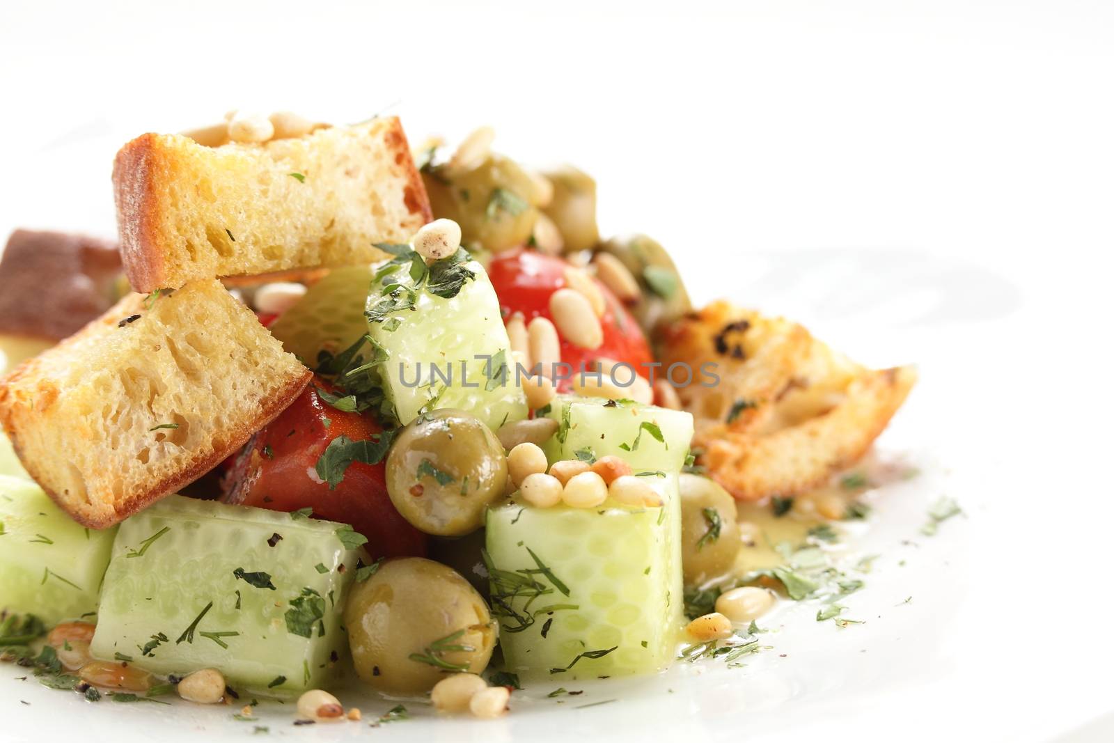 tasty salad with vegetables by fiphoto