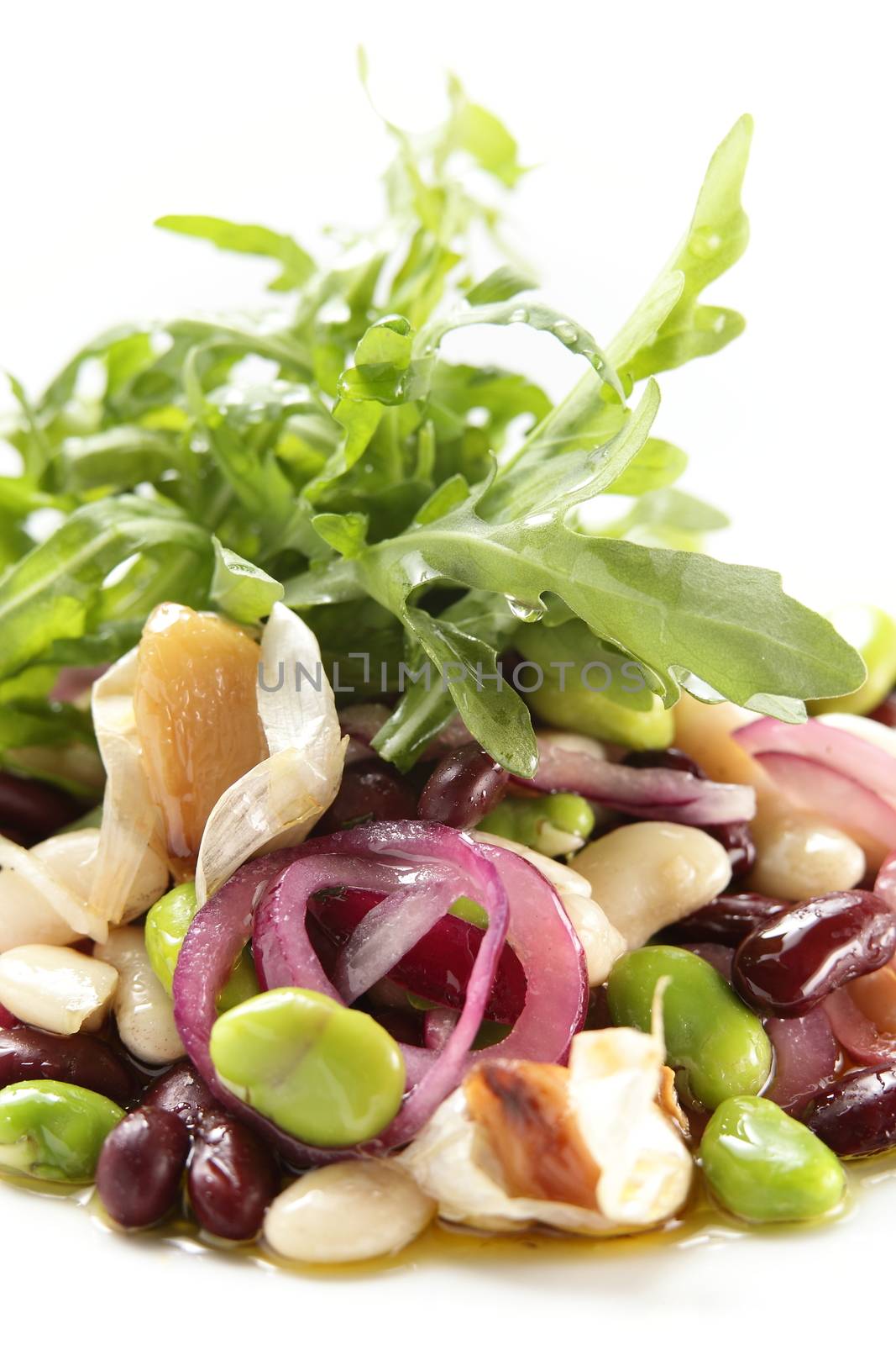 tasty and fresh european salad with different vegetables