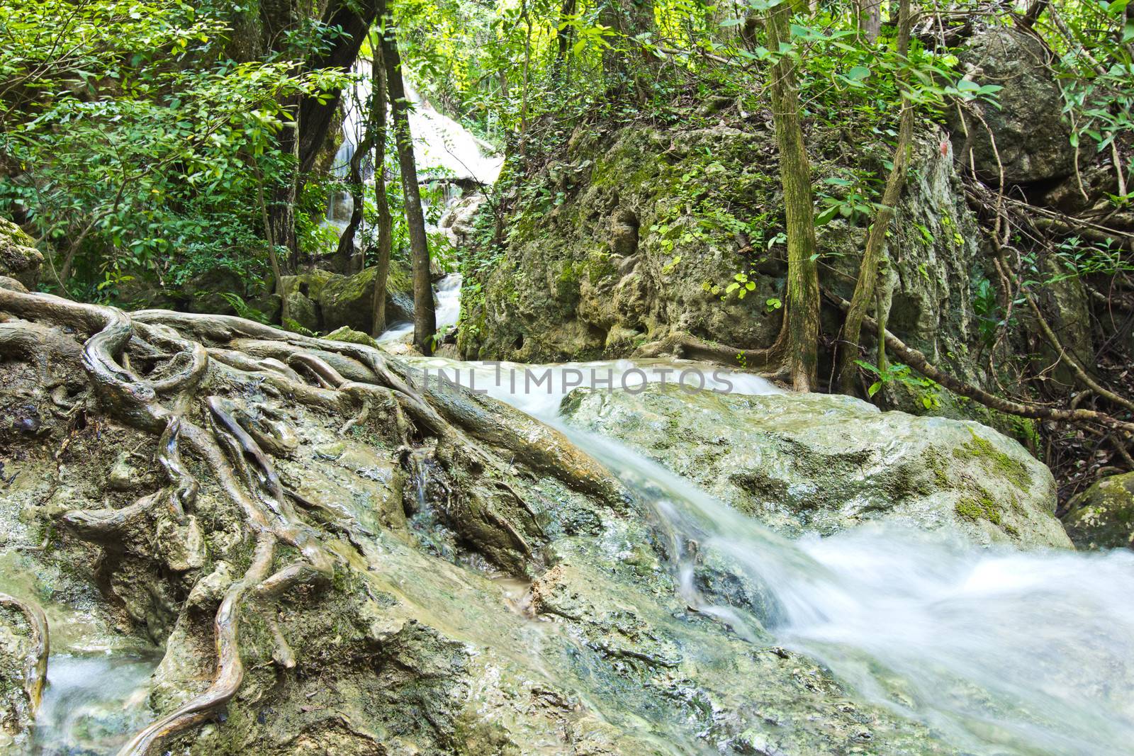 Some part of the seven layer waterfall in Erawan waterfall