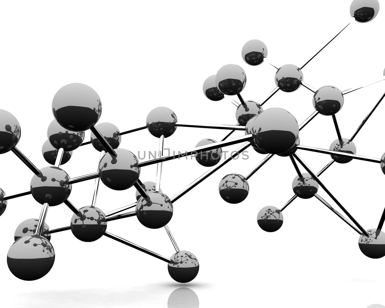 3D render of Abstract view of molecules.