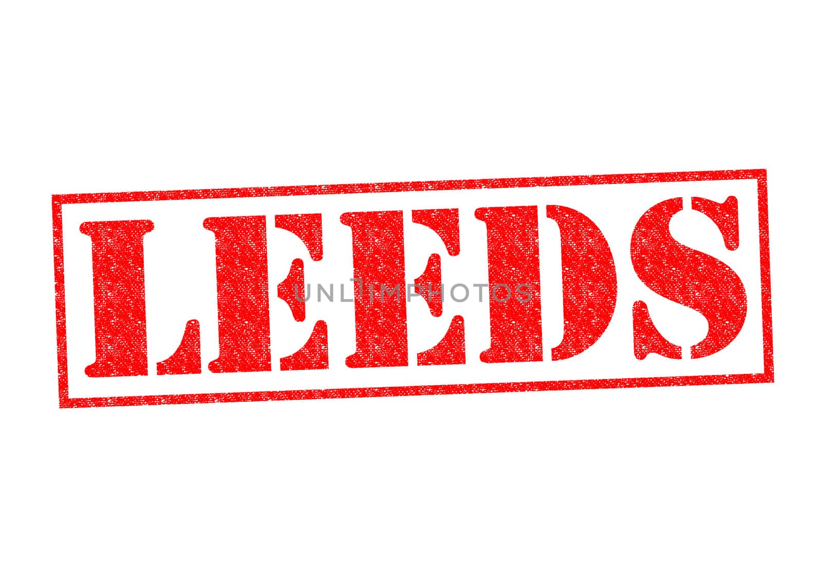 LEEDS Rubber Stamp over a white background.