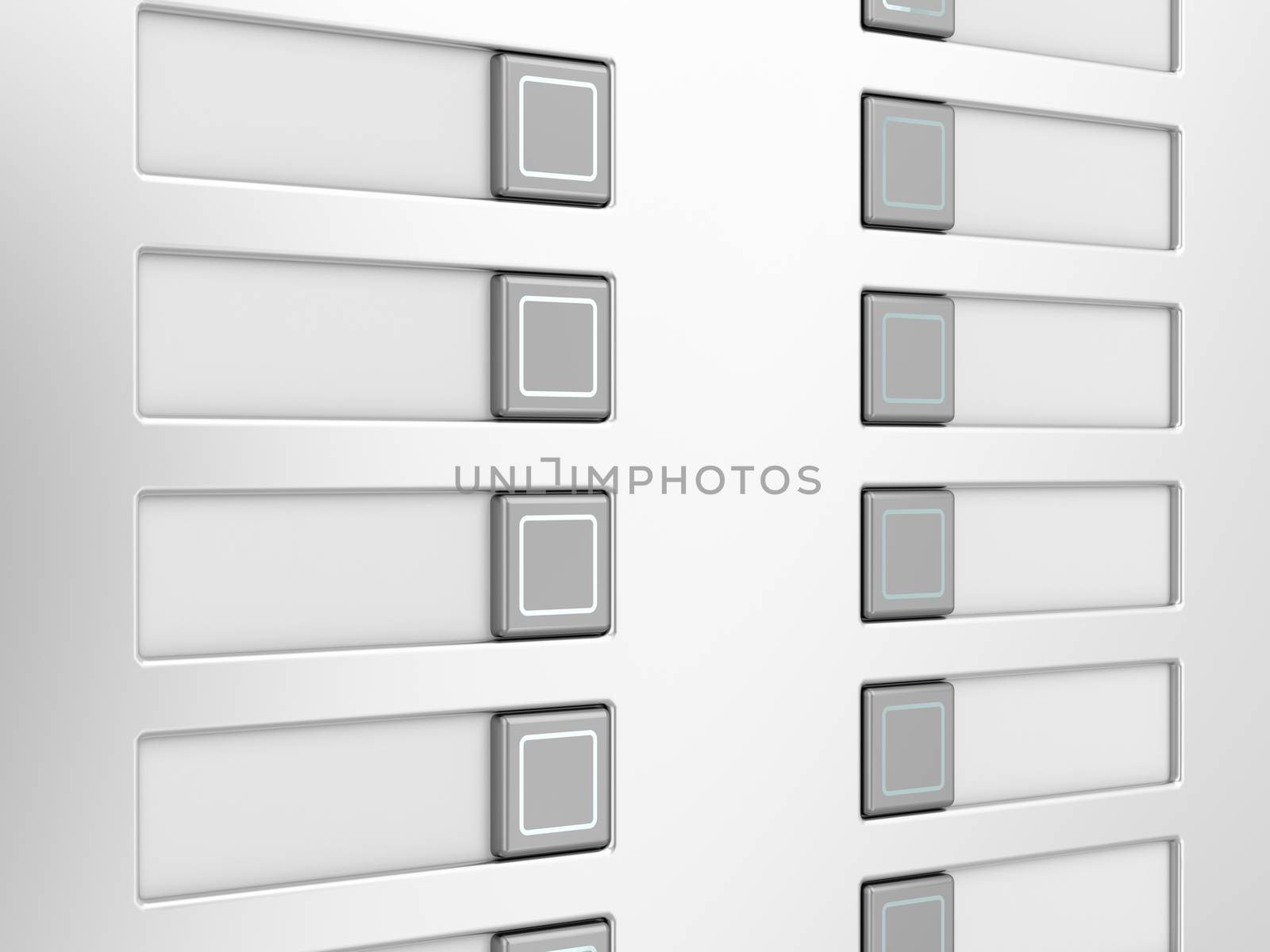 Apartment intercom buttons and nameplates