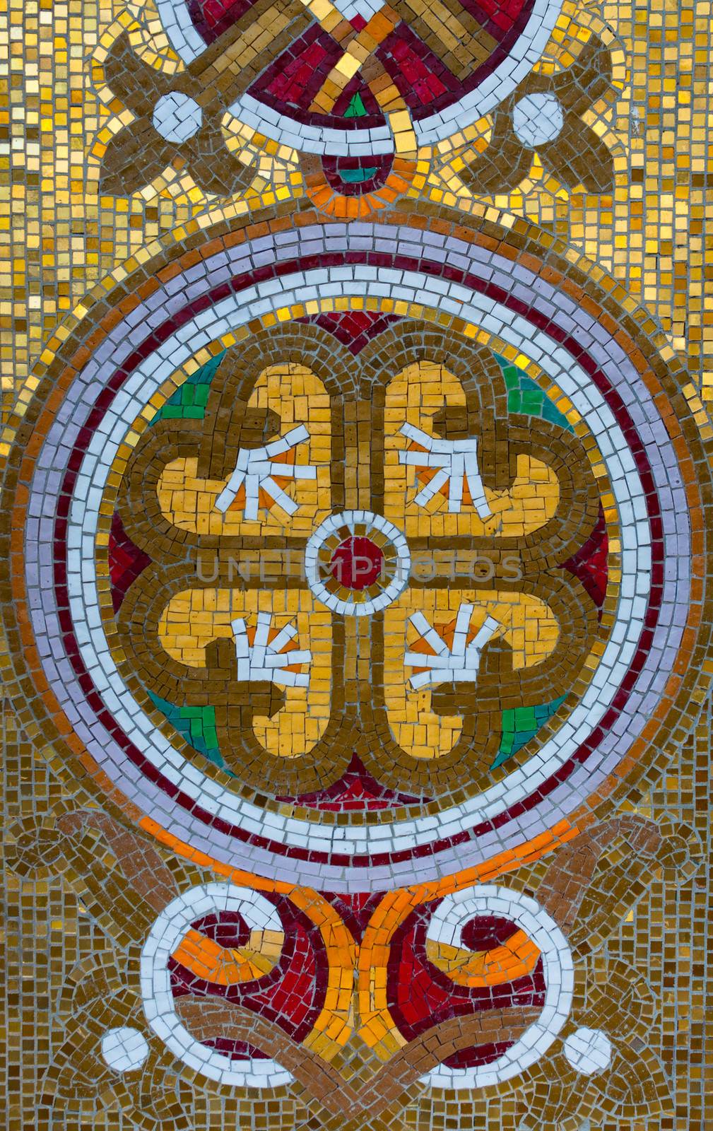 Stone mosaic pattern.