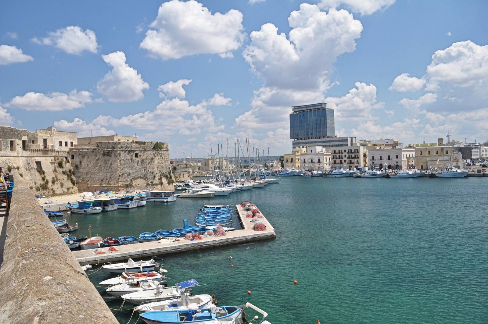 Panoramic view of Gallipoli harbour,Italy by aletermi