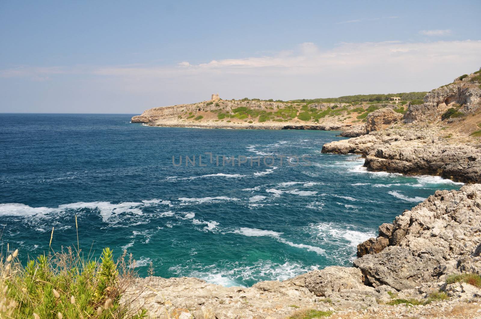 Coastine landscape in Salento, baia di Uluzzo, Apulia Italy