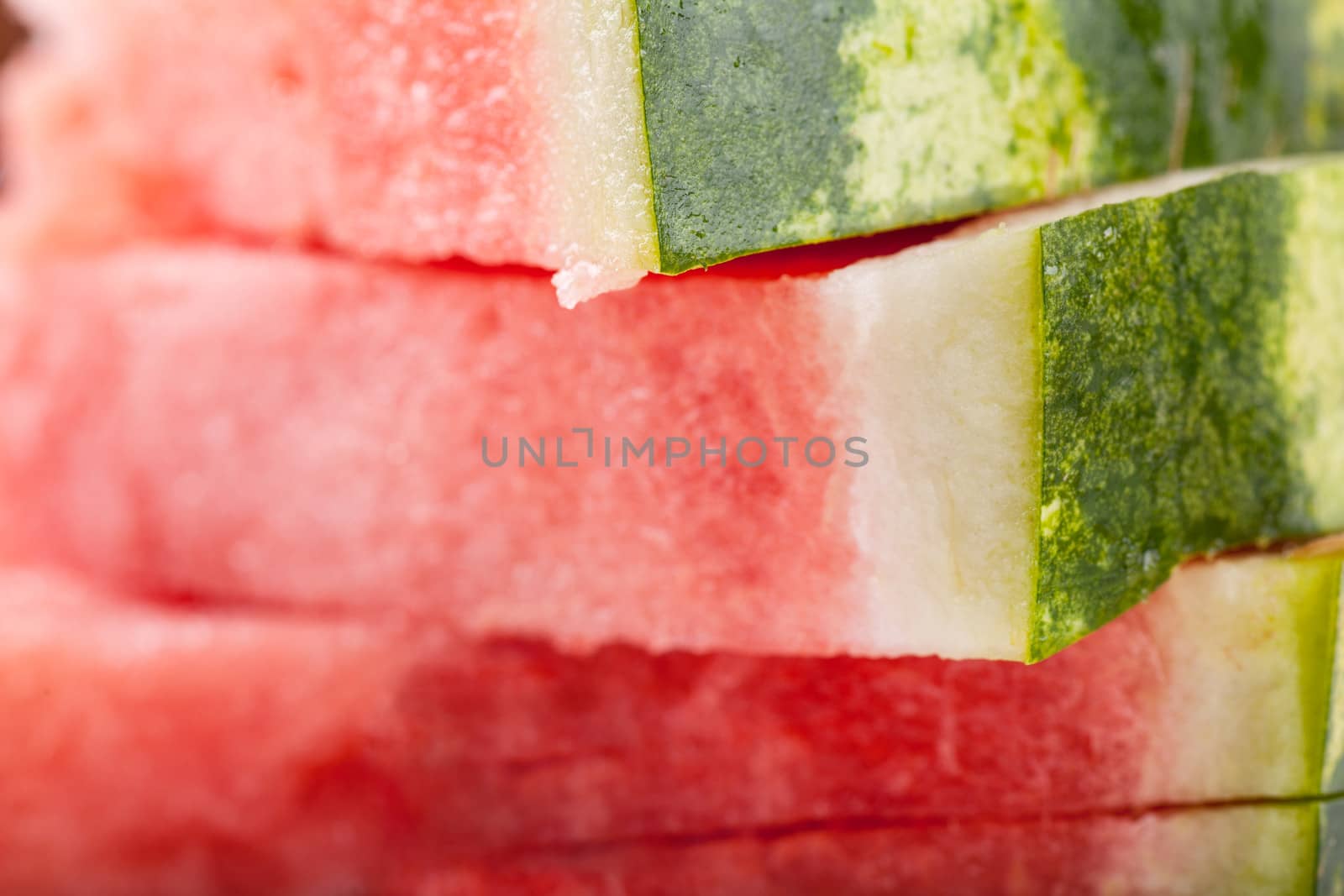 Macro view of fresh watermelon slices