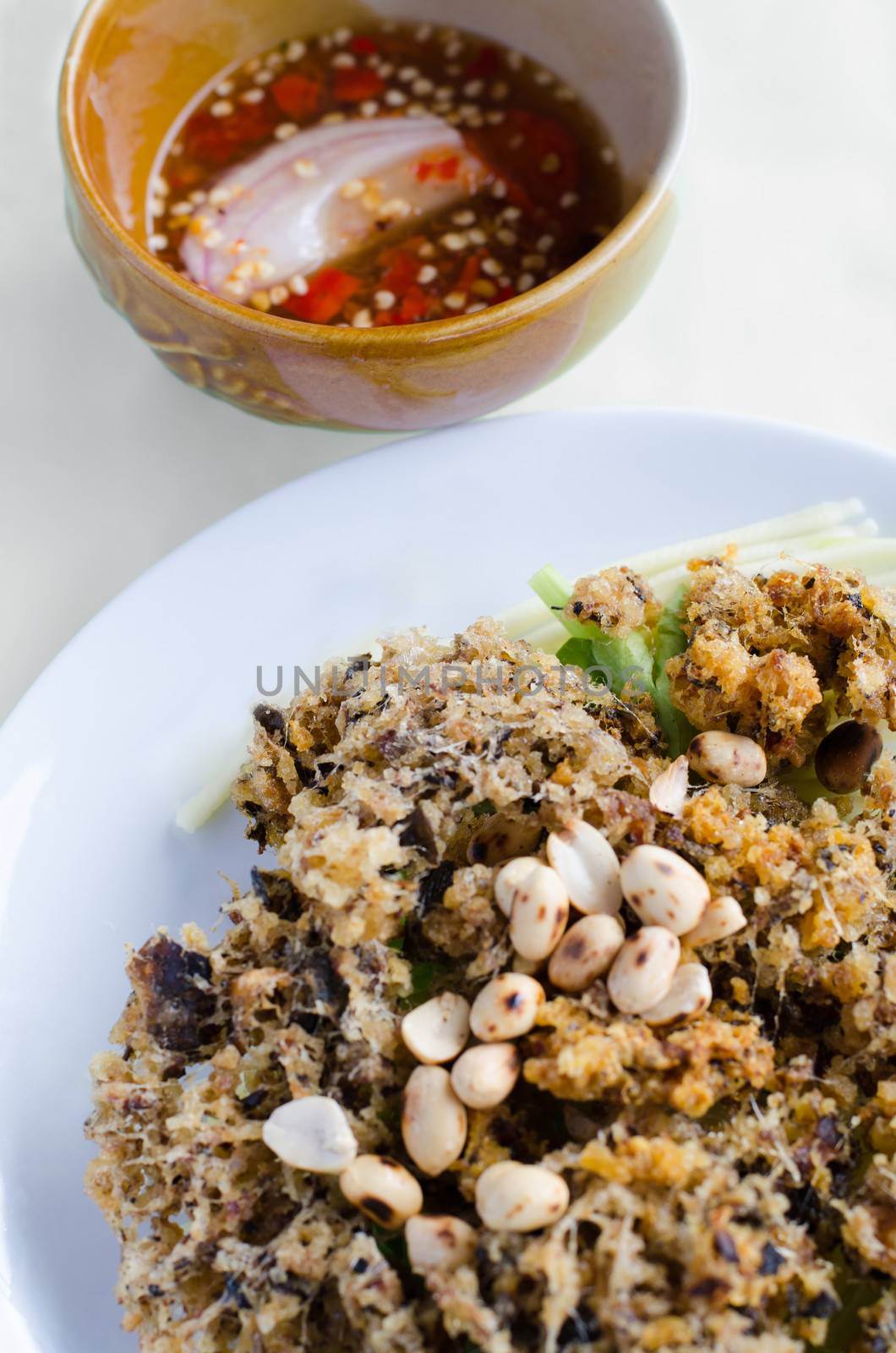 minced catfish salad with spicy sauce by siraanamwong