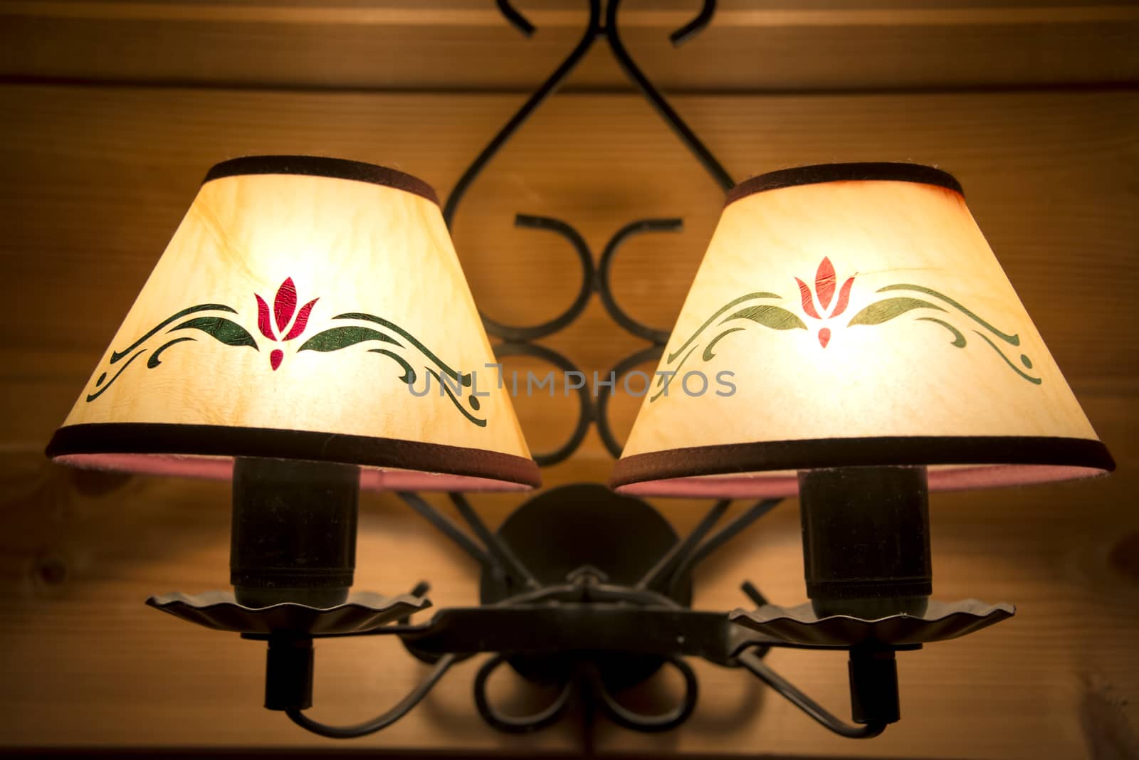 Traditional wrought iron lamps
