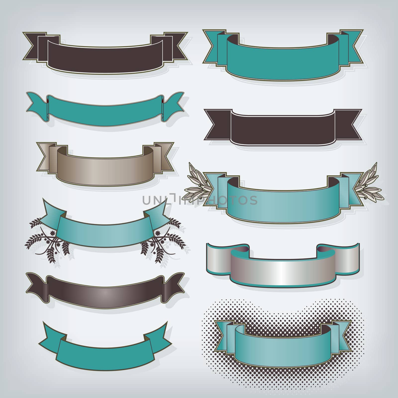 Eleven Banners in Teal with space for your text by mike301