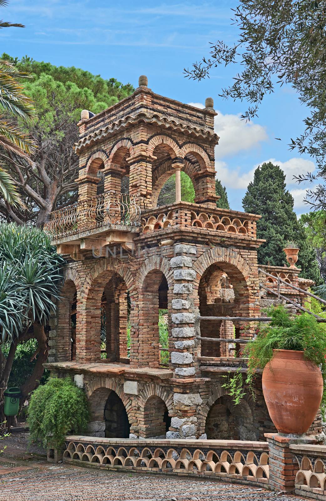 Ancient building in Taormina. The Views of Taormina, Sicily, Italy