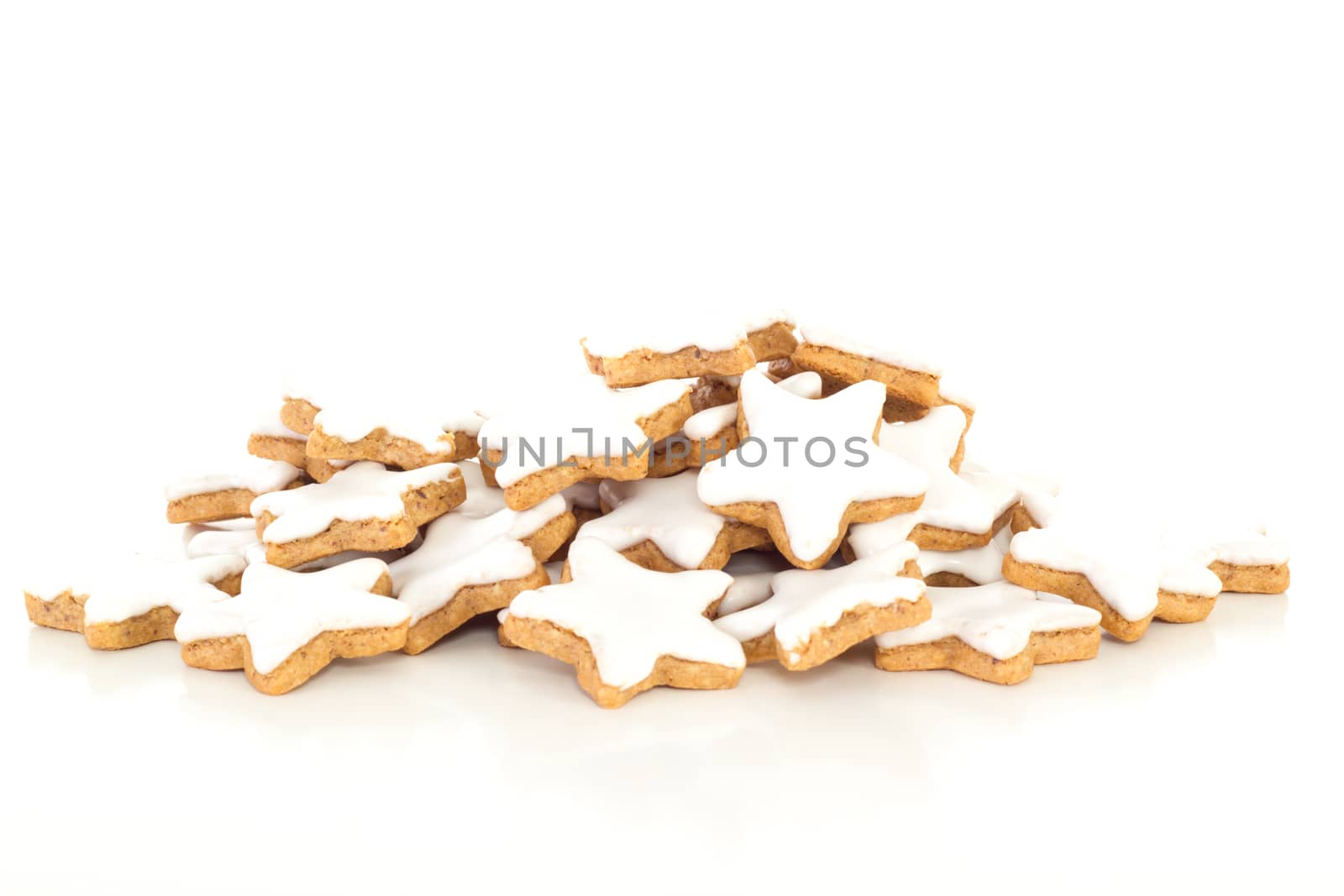 Many star shaped cinnamon biscuit