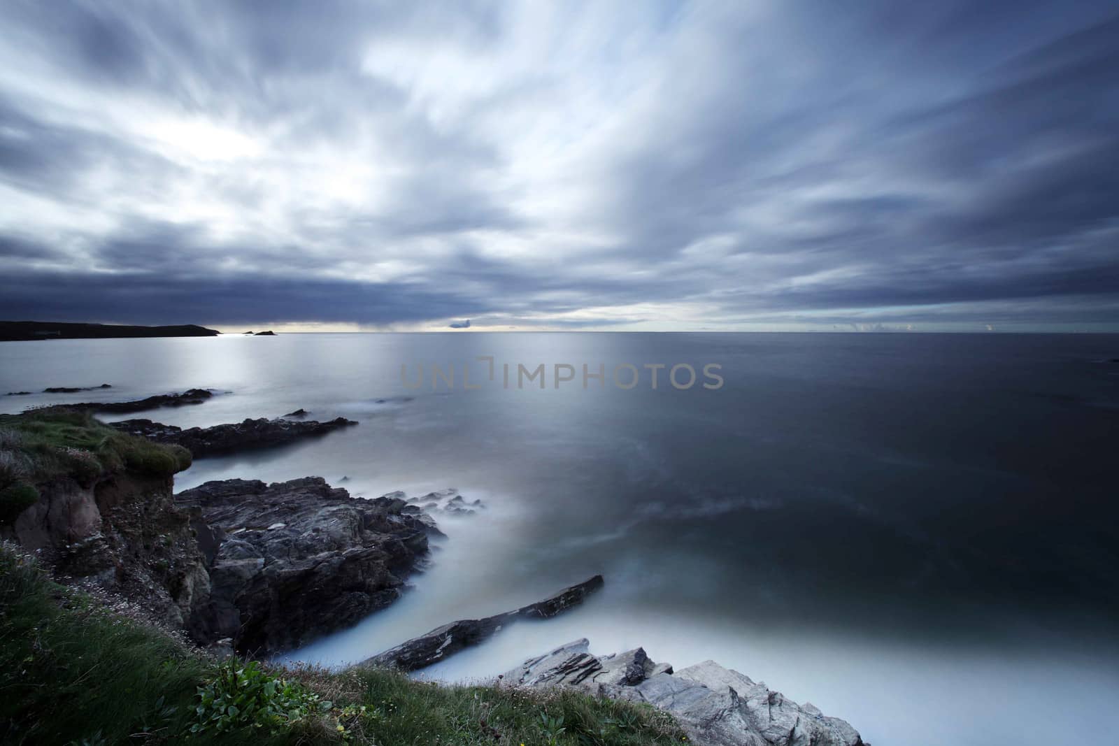 Skies and Waves at the Atlantic Ocean  Cornwall England