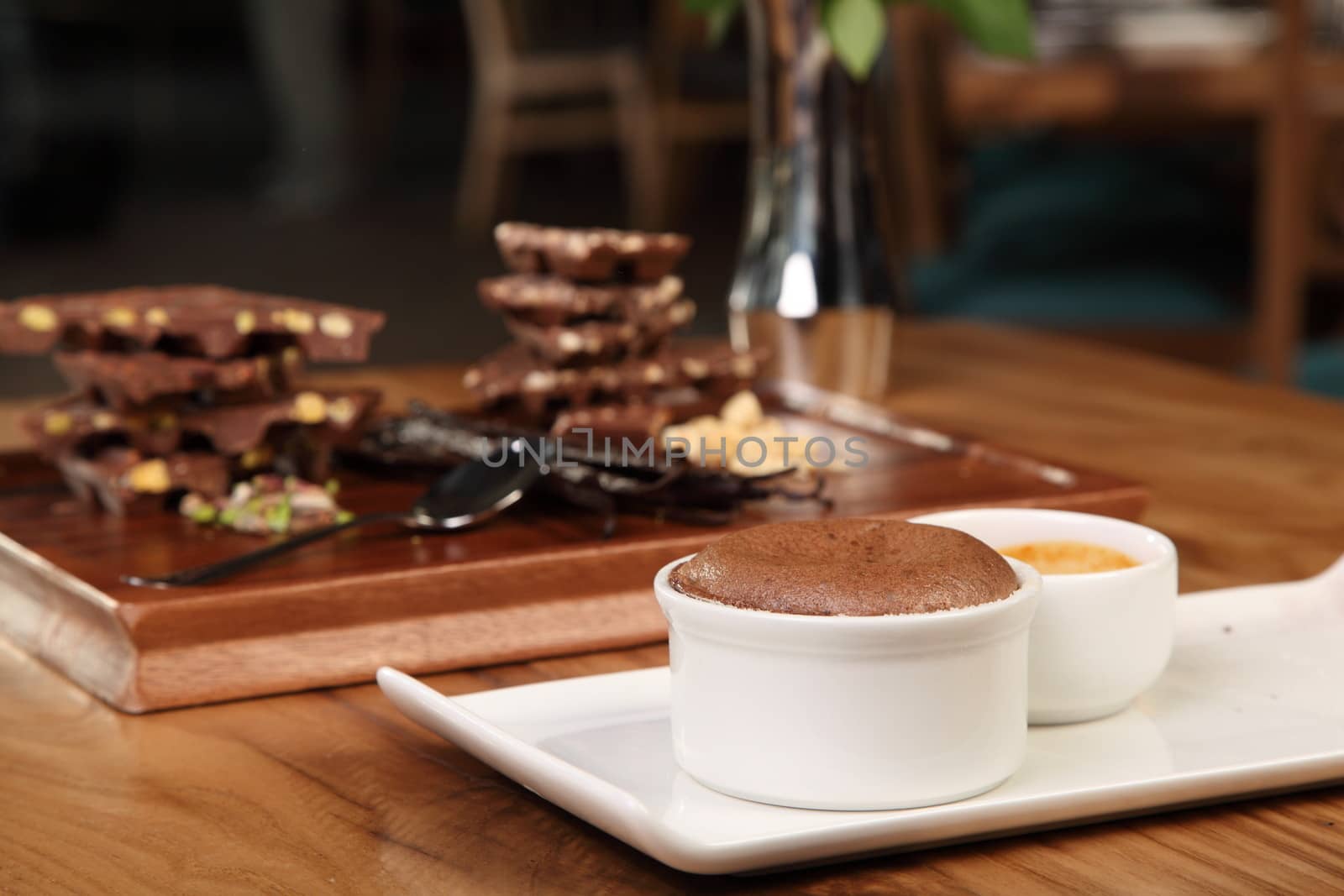 Chocolate souffle with ice cream by shamtor