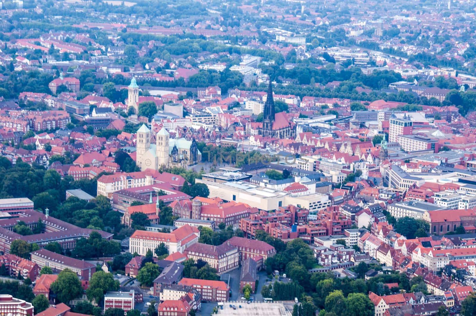 aerial view of the german city Muenster