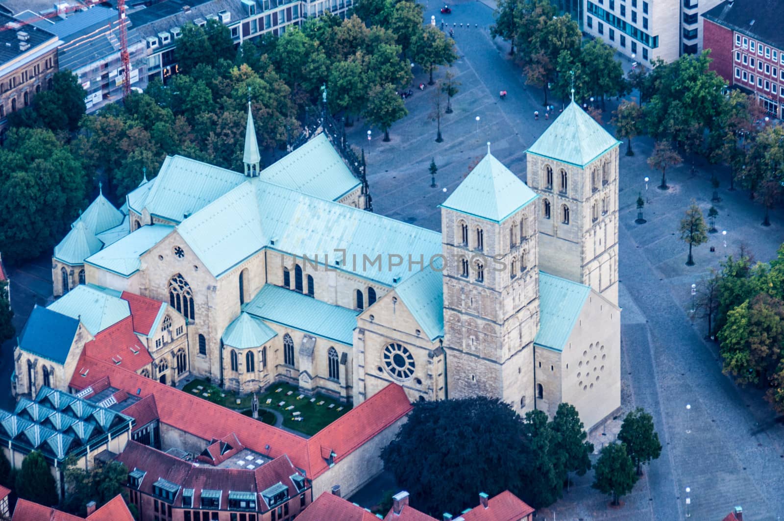 aerial view of the Cathedral of Muenster