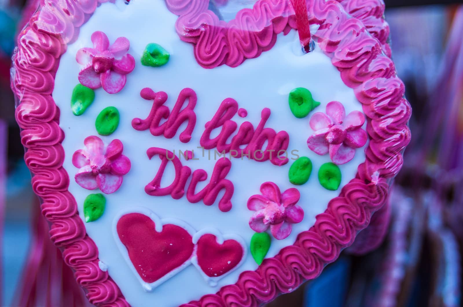 heartshaped gingerbread sold on the Oktoberfest in Munich