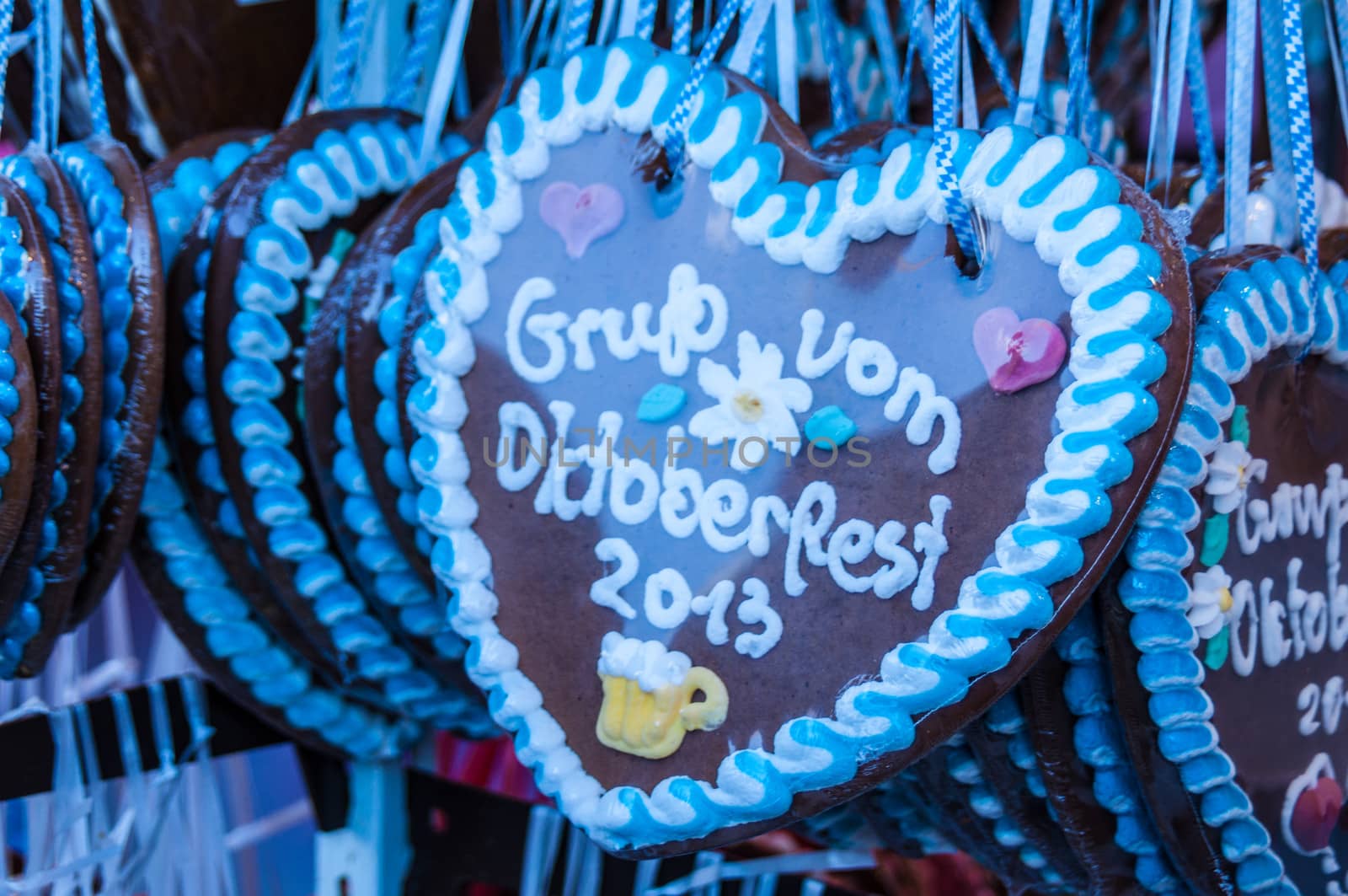 heartshaped gingerbread sold on the Oktoberfest in Munich