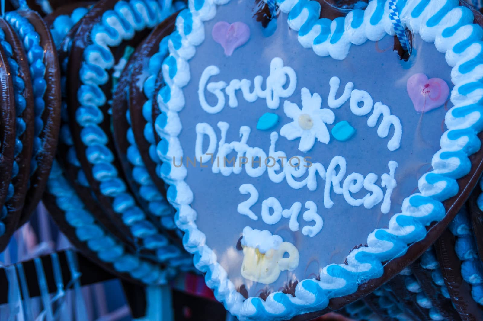 heartshaped gingerbread sold on the Oktoberfest in Munich