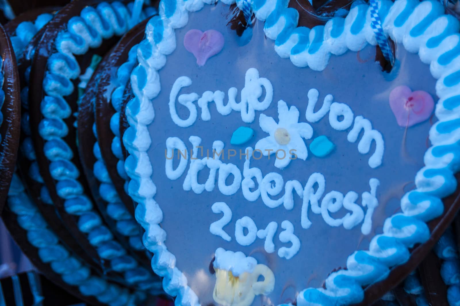 heartshaped gingerbread sold on the Oktoberfest in Munich