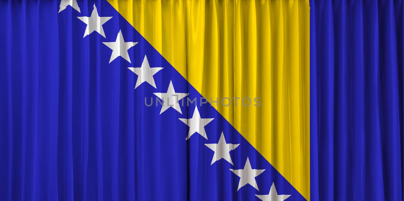 Bosnia flag on curtain