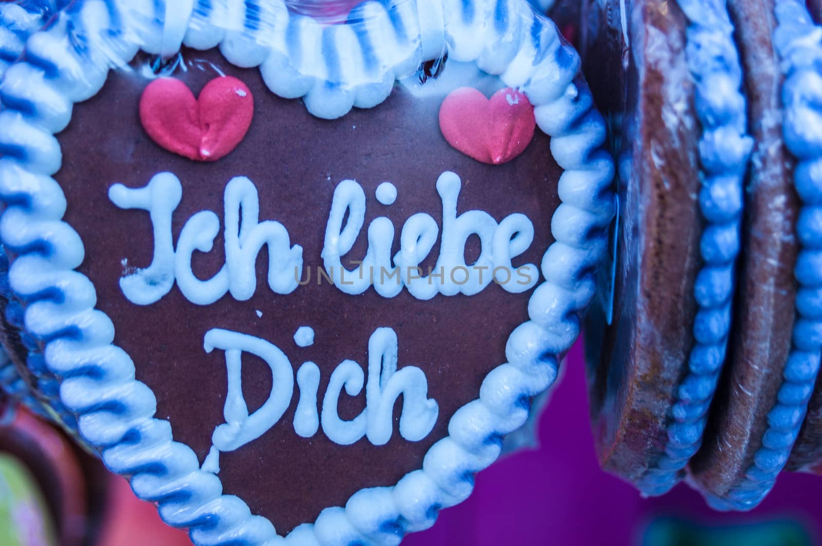 heartshaped gingerbread sold on the Oktoberfest in Munich