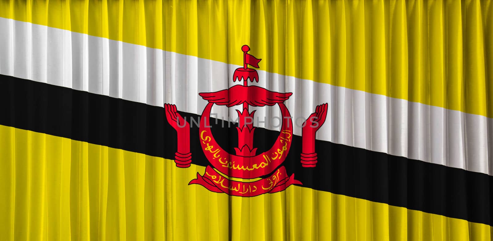 Brunei flag on curtain by FrameAngel