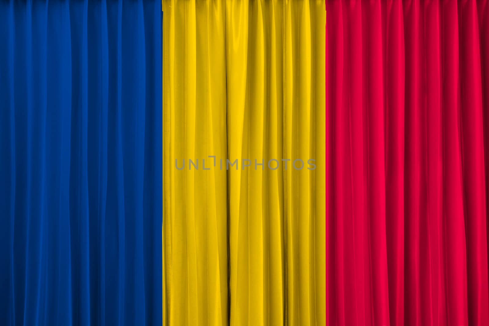 Chad flag on curtain