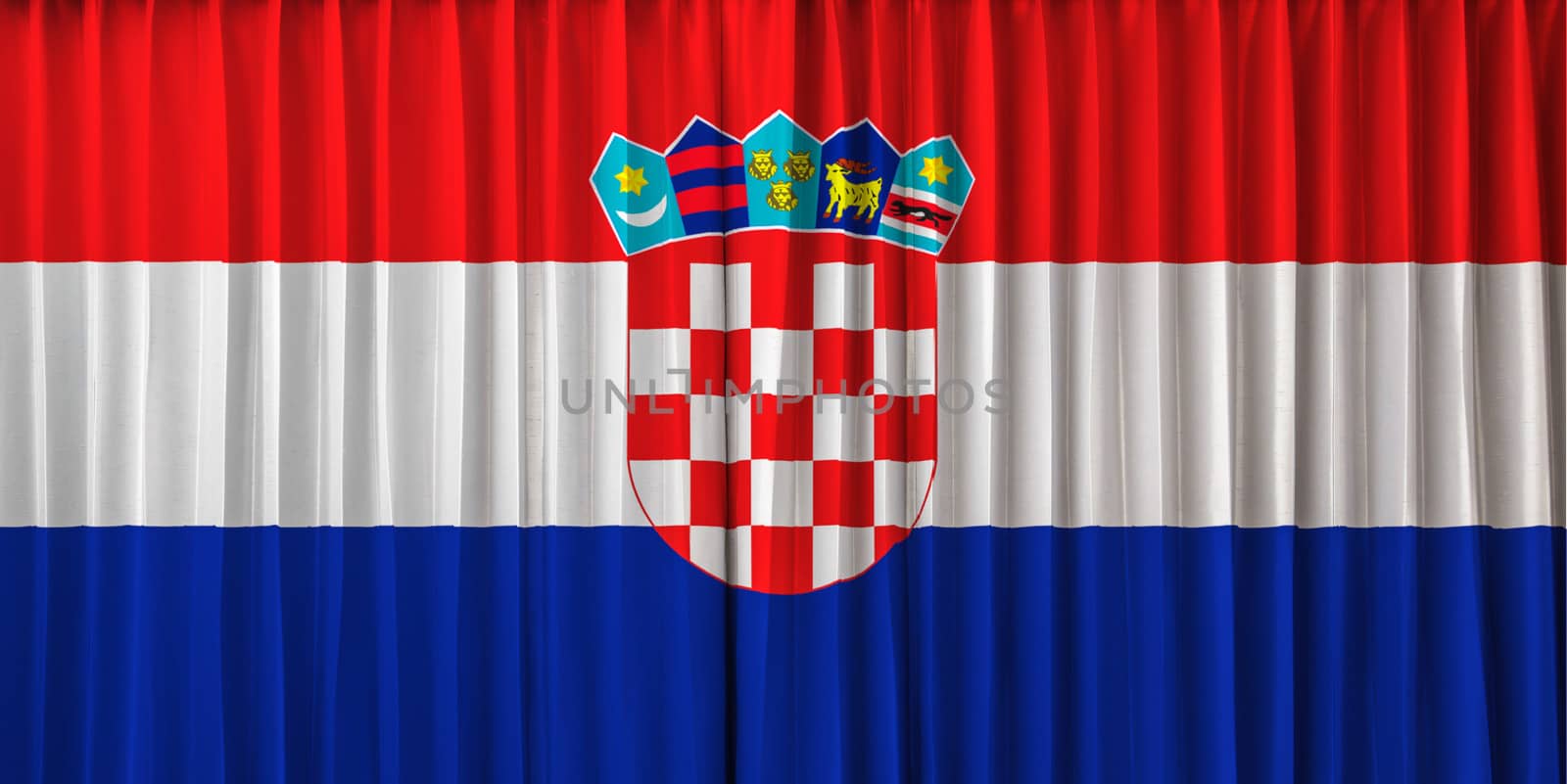 Croatia flag on curtain