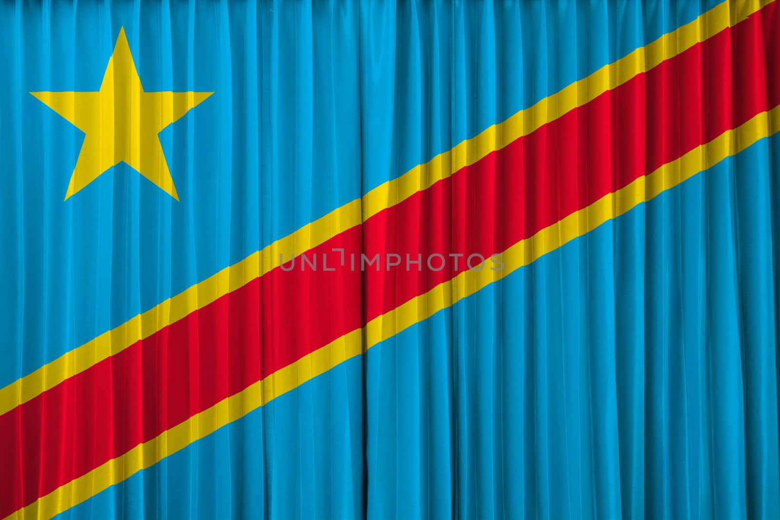 Congo flag on curtain