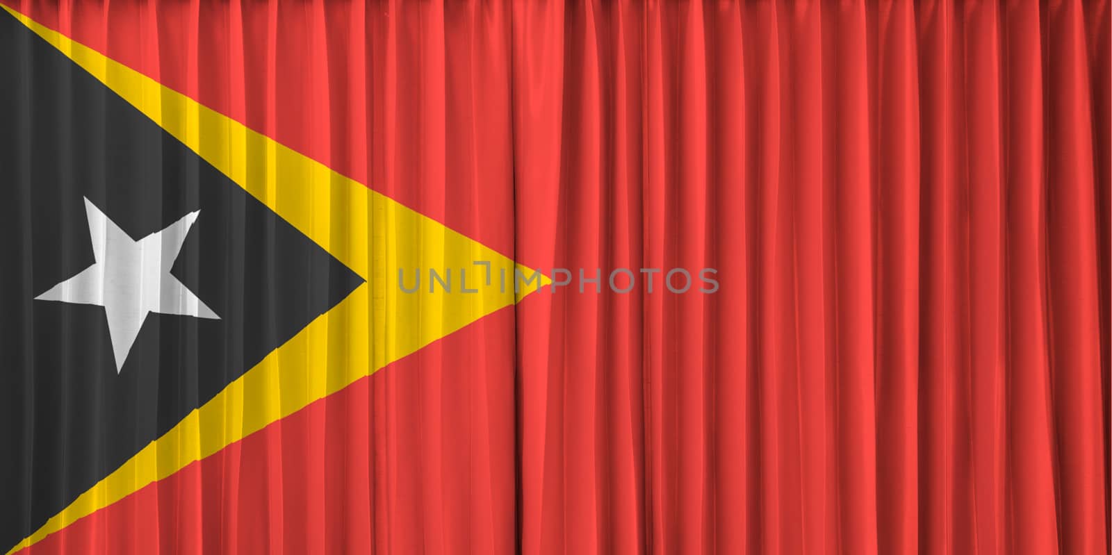 East Timor flag on curtain by FrameAngel