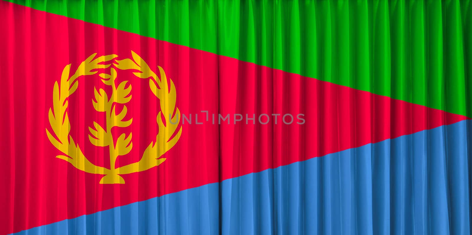 Eritrea flag on curtain by FrameAngel