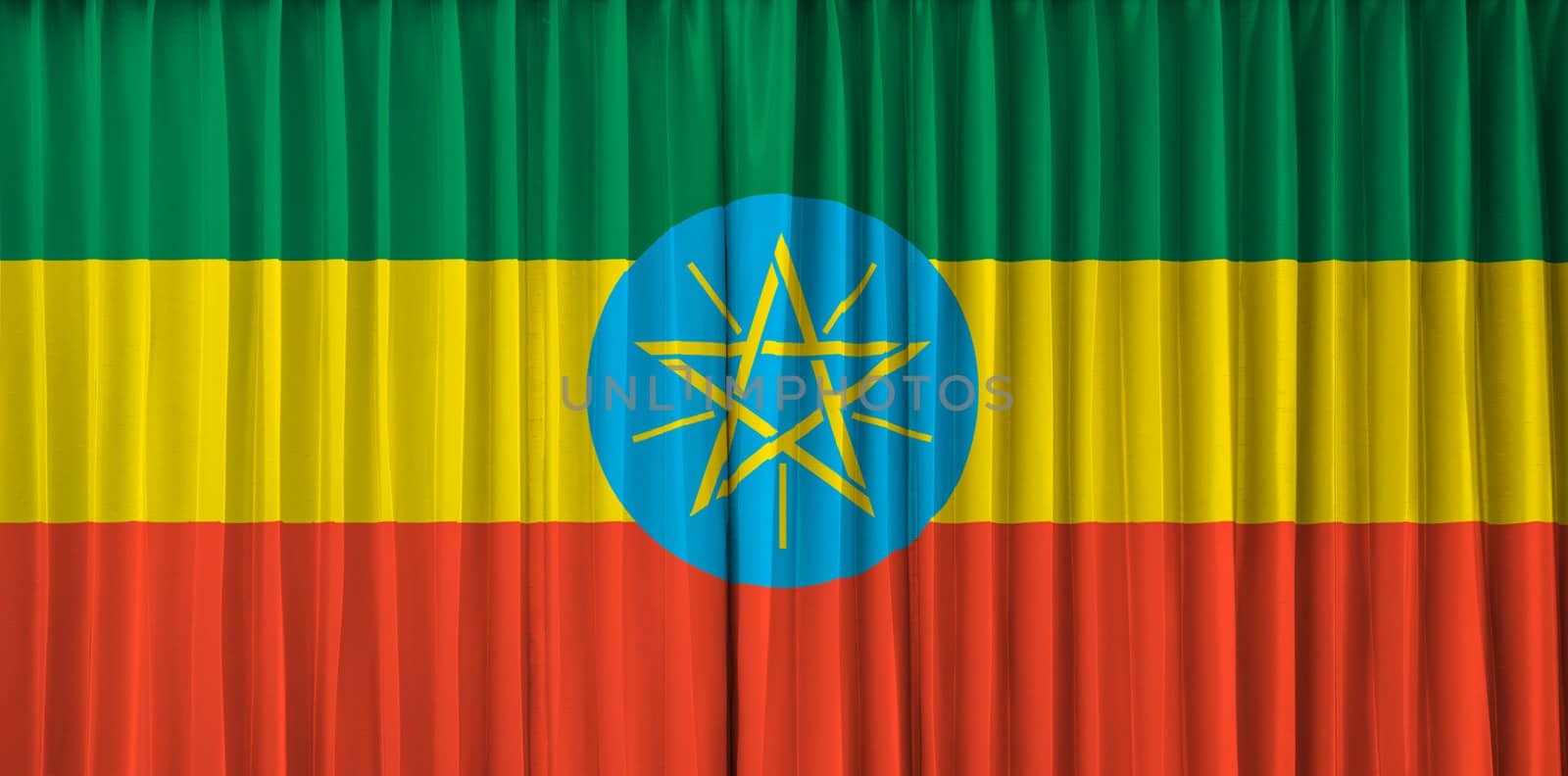 Ethiopia flag on curtain