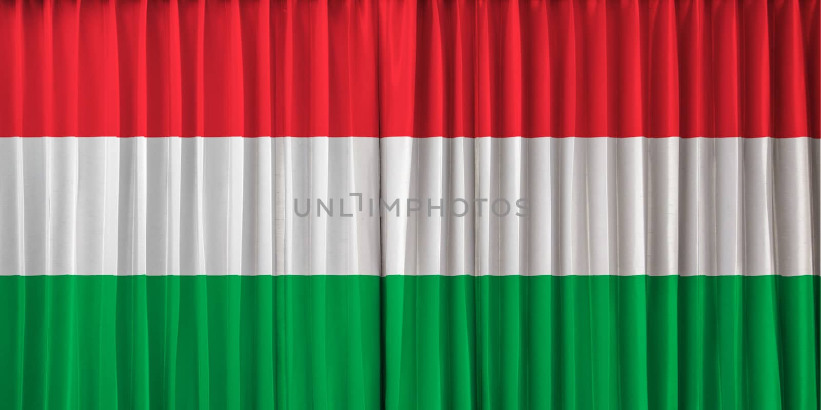 Hungary flag on curtain