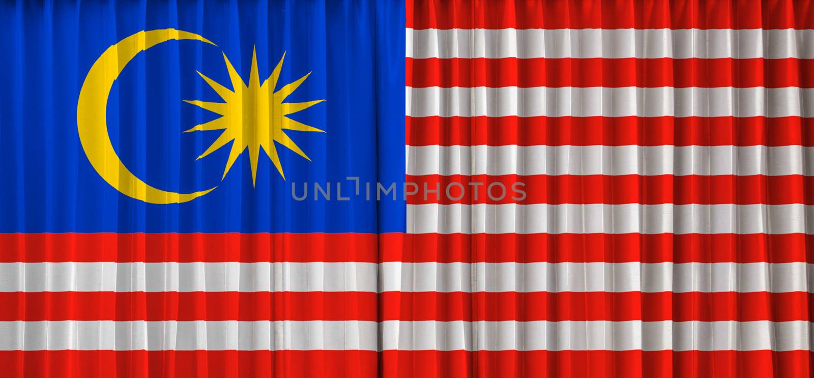 Malaysia flag on curtain