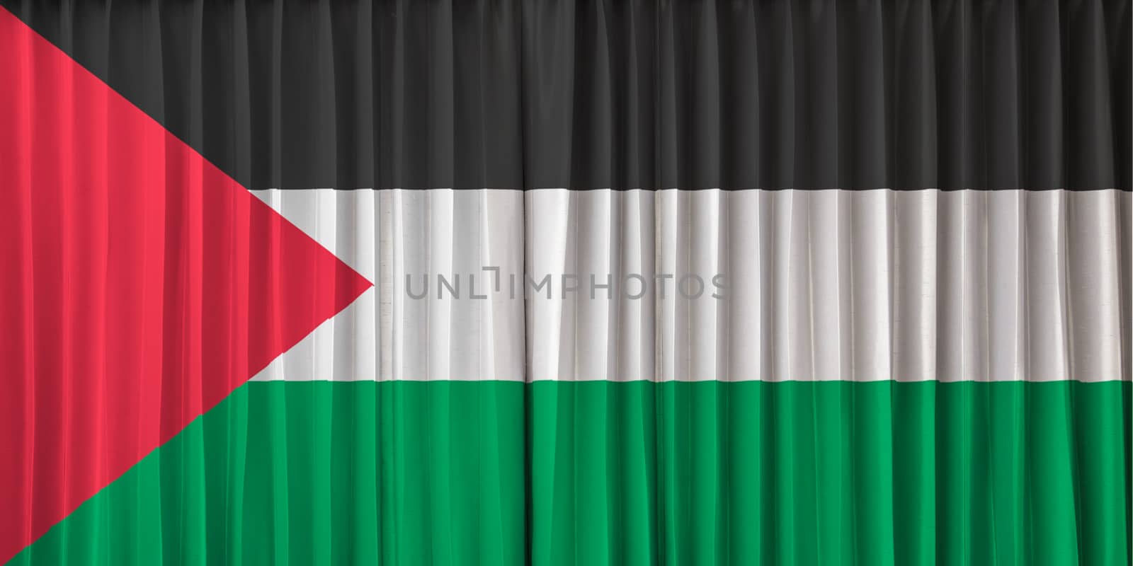 Palestine flag on curtain