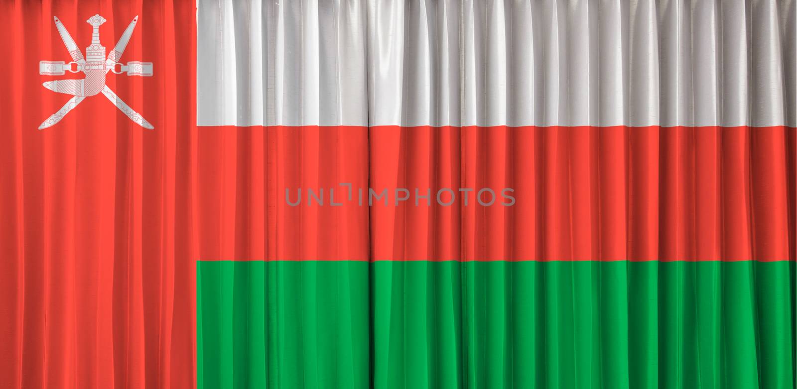 Oman flag on curtain