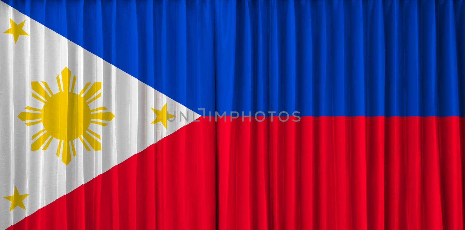 Phillippines flag on curtain by FrameAngel