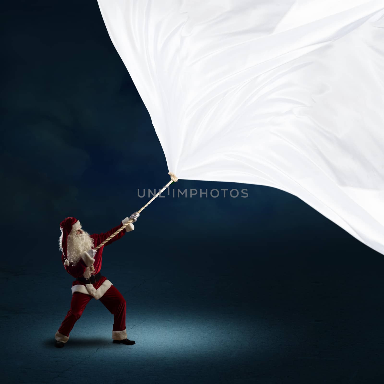 Santa Claus pulls the banner by adam121