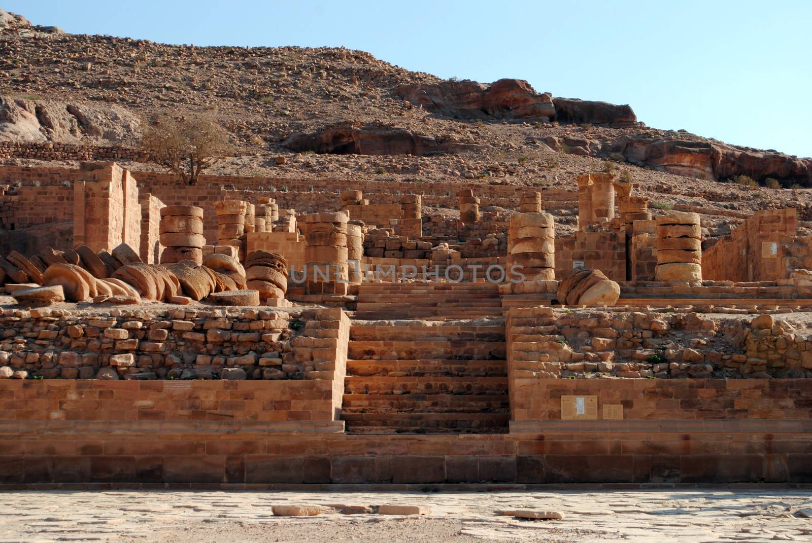 The Great Temple ruins in Petra, Jordan.