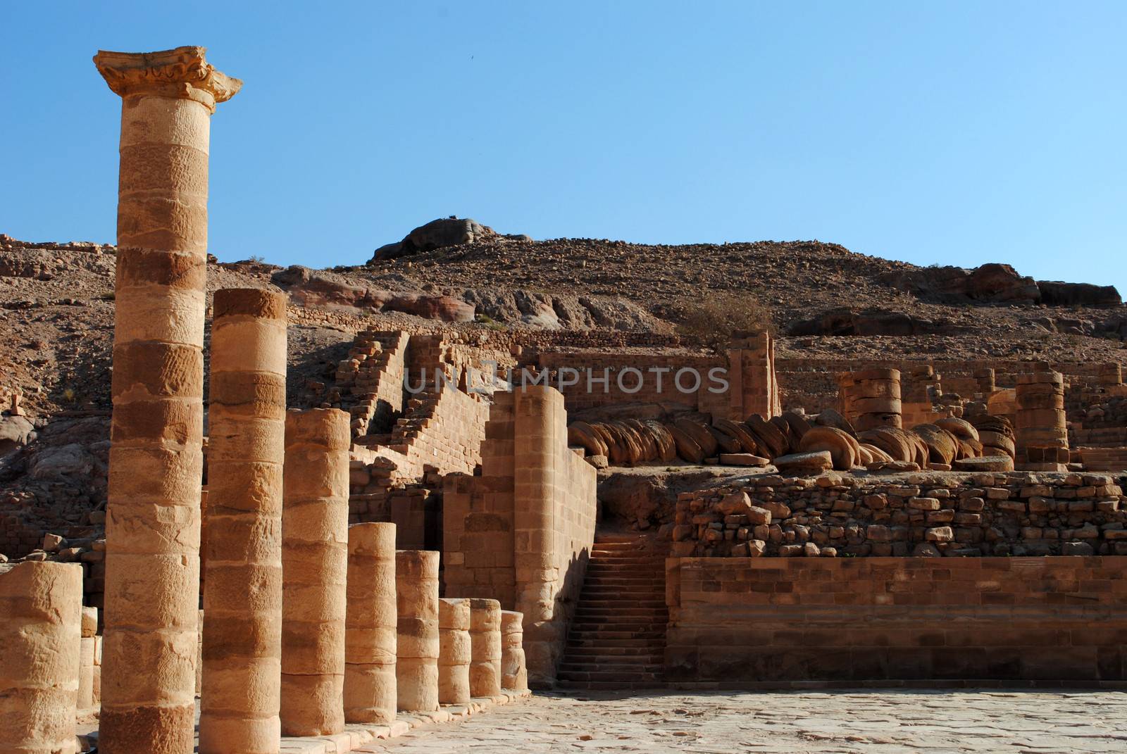The Great Temple ruins in Petra, Jordan.