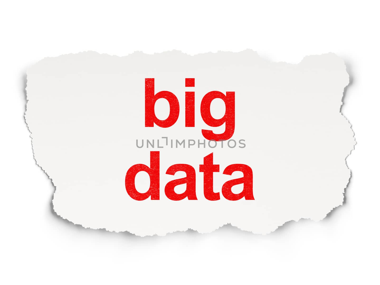 Information concept: torn paper with words Big Data on Paper background, 3d render