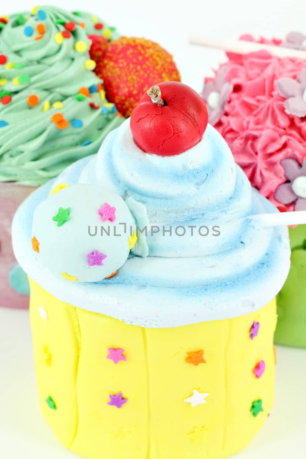 sweet colorful cupcakes food background 