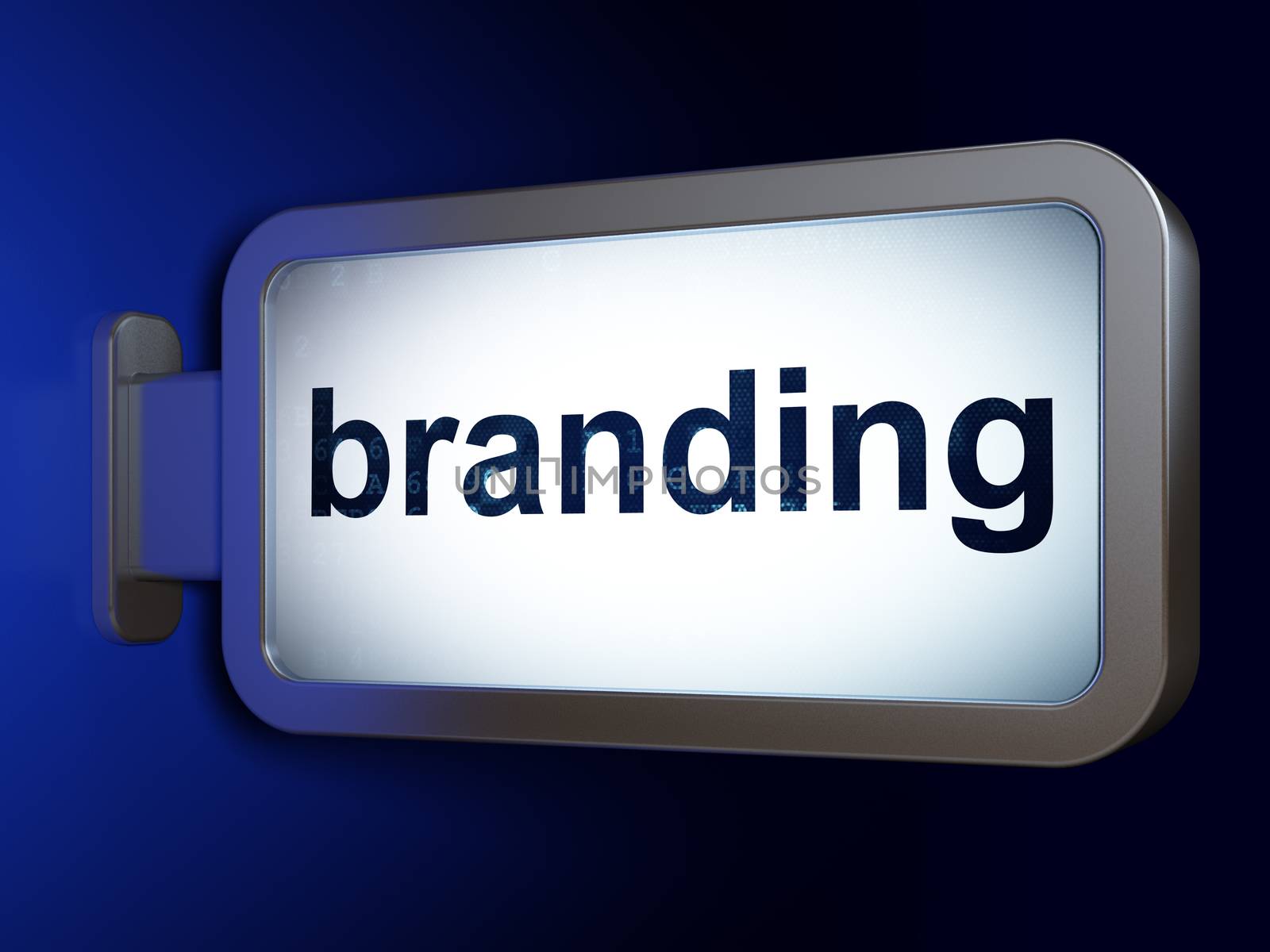Advertising concept: Branding on advertising billboard background, 3d render